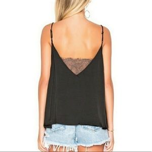 Free People Black Camisole Tank Top Gray Lace